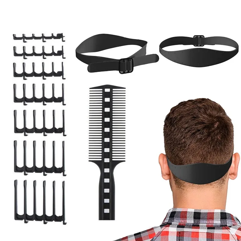 

Парикмахерская расческа с ножницами, прибор для стрижки волос с палочкой для шеи, набор аксессуаров для парикмахера