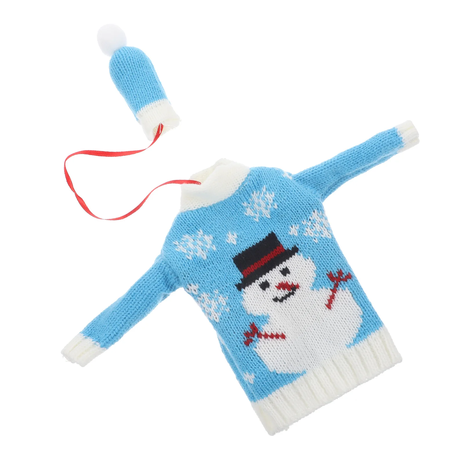 

1Set Xmas Wine Bottle Clothing Reusable Soft Cloth Material for Creative Warm Atmosphere Christmas Wine Bottle Hat