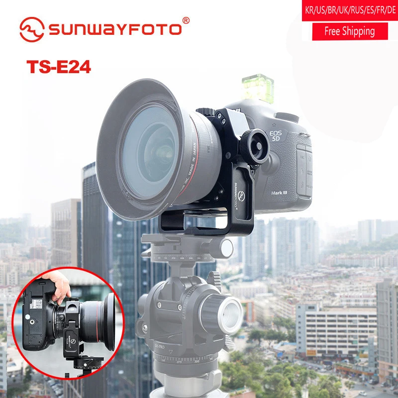 SUNWAYFOTO TS-E24 Tripod TS E24 for Canon DSLR Camera Accessories TS-E17 TS-E24 Tilt Shift Lens Bracket Quick Release Plate