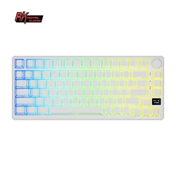 RK ROYAL KLUDGE M75 Gasket Mechanical Keyboard 2.4G Wireless/Bluetooth/USB 75% RGB Hot-Swappable Gaming Keyboard with Display