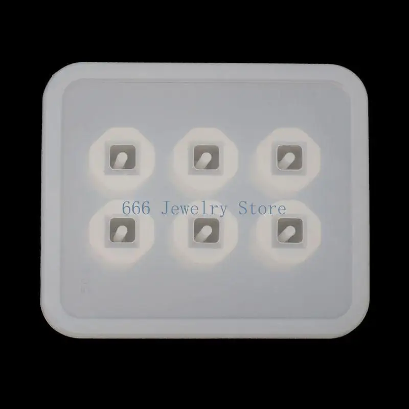 

F2TD Gemstones Beads Silicone Mold Pendant Jewelry Casting Mold Cube Round Square