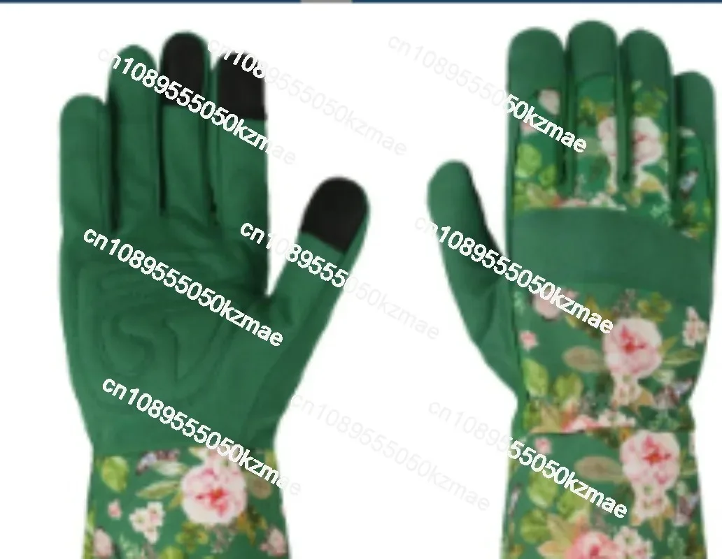 Suitable for work gardening gloves, made of stab resistant leather, breathable long garden version of gardening gloves