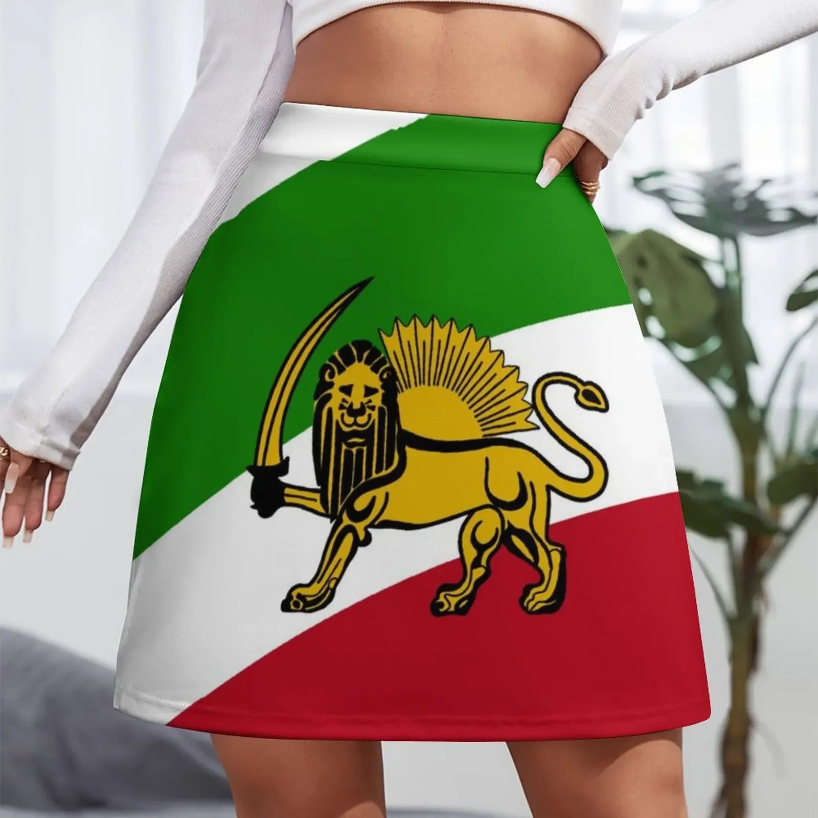 Iran flag with lion tshirt Mini Skirt skirts for womens dress fashion korean clothing