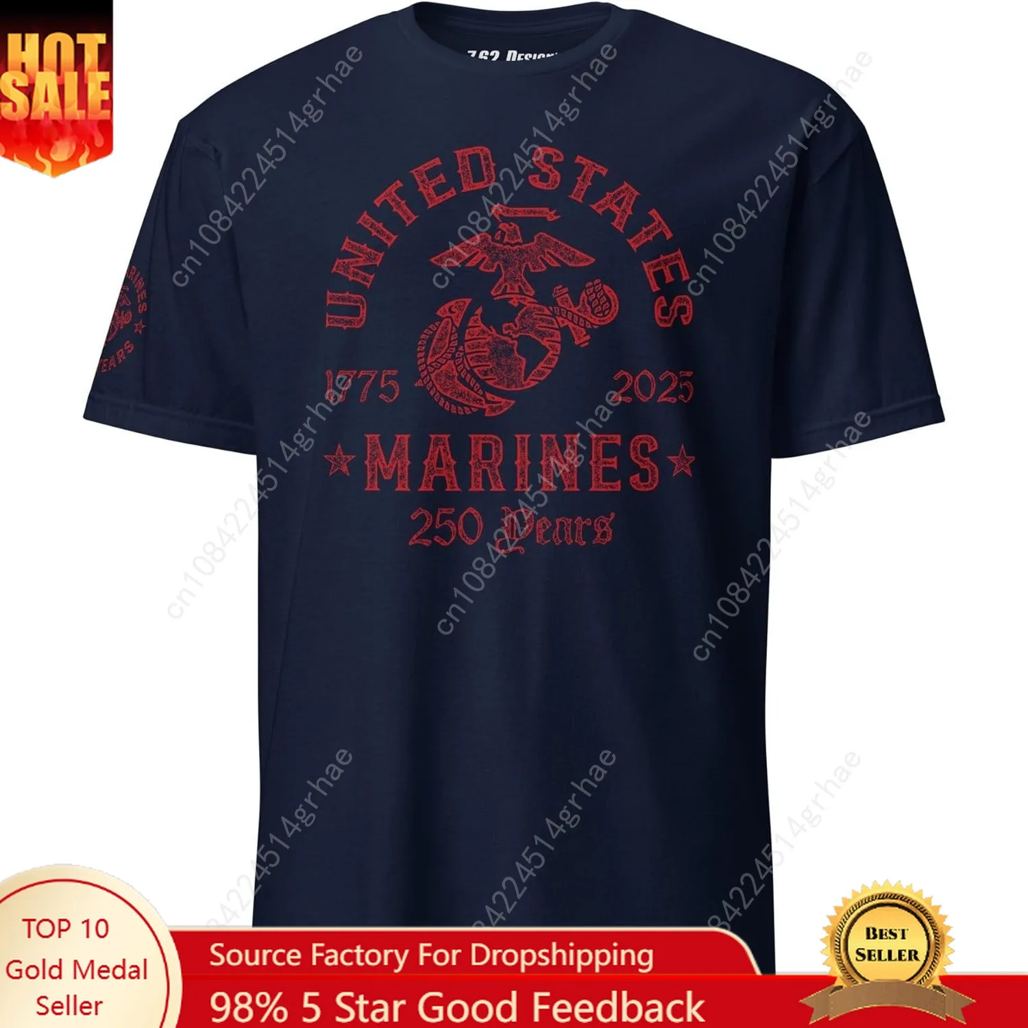 

7.62 Design USMC 250th Birthday T-Shirt