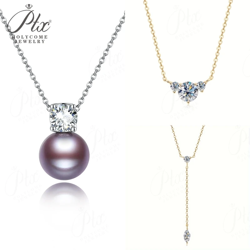 

Collarbone Chain Pendant Necklace Moissanite Diamond 925 Sterling Silver Jewelry for Woman Fashionable and Versatile Charms