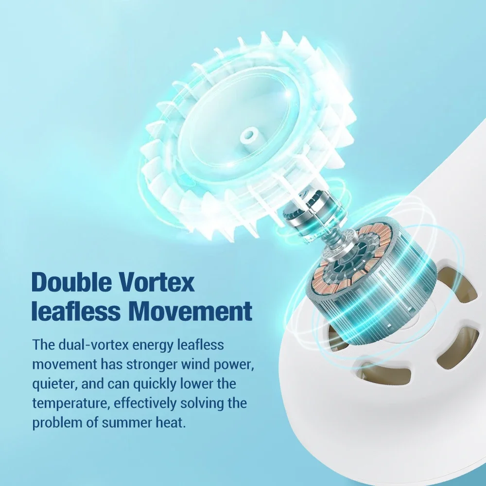 4000mAh  Mini Neck Mounted Fan Portable Bladeless Neck Rechargeable Air Cooler 3 Speed Mini Summer Sports Fan Outdoor Clip fan