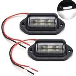 2 PCS 12V-24V 6 LED Number License Plate Light Lamp Taillight Universal For Cars Truck Trailers Motorcycle Boat