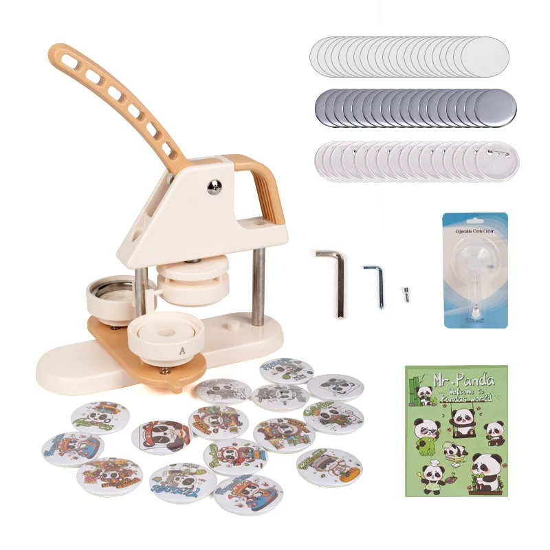 All-in-One Complete Button Badge Press Making Gift Bundle,Full DIY Craft Tools Set to Customize Tin Pin Badges,DIYCraft Supplies