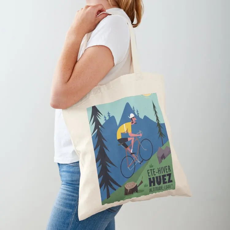 L'Alpe D'Huez Cyclist poster Tote Bag Fabric bag custom fabric bag Custom