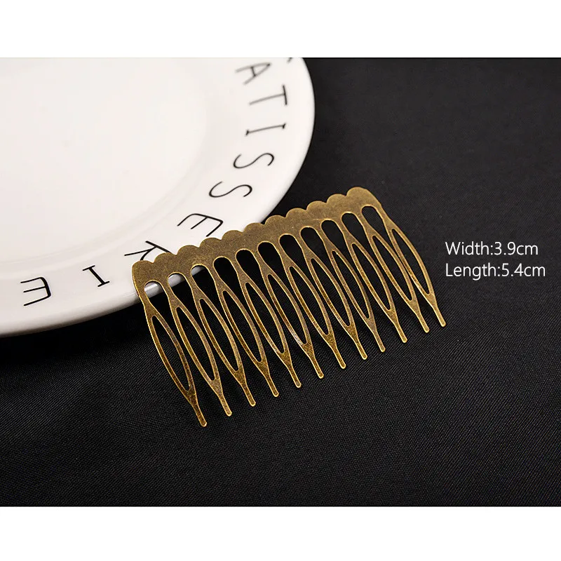 5/10 Teeth Metal Hair Comb Bronze Tone Hair Clips Claw Hairpins DIY Jewelry Findings & Components Wedding Hair Supplies HK107