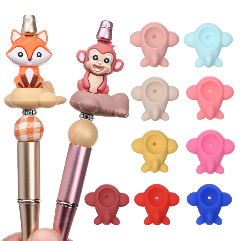 10Pcs Colorful Creative Silicone Airplane-shaped Beads For DIY Pacifiers Chain Beaded Pen Jewelry Making Accessories