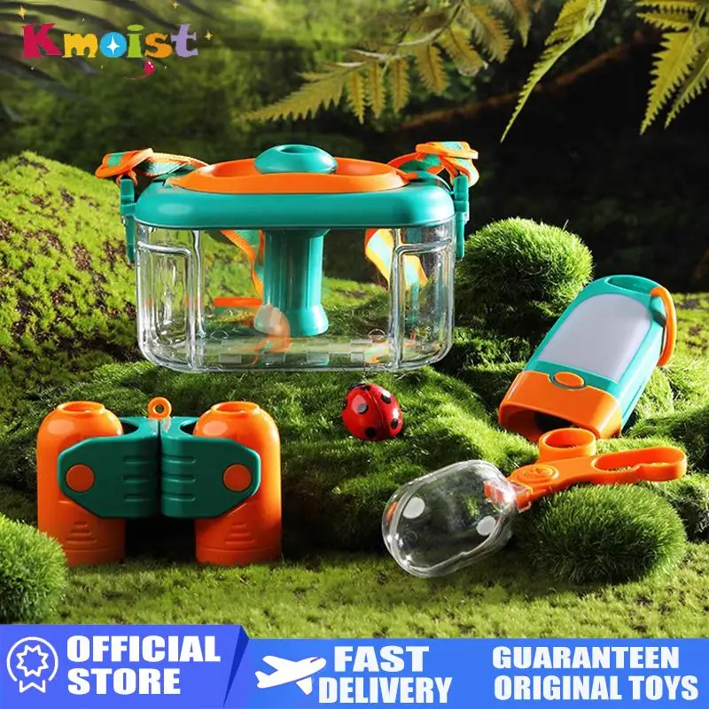 Camping Hiking Outdoor Explorer Set Bug Catcher Kit with Binoculars Magnifying Glass Critter Case Butterfly Net Toy for Kid Gift