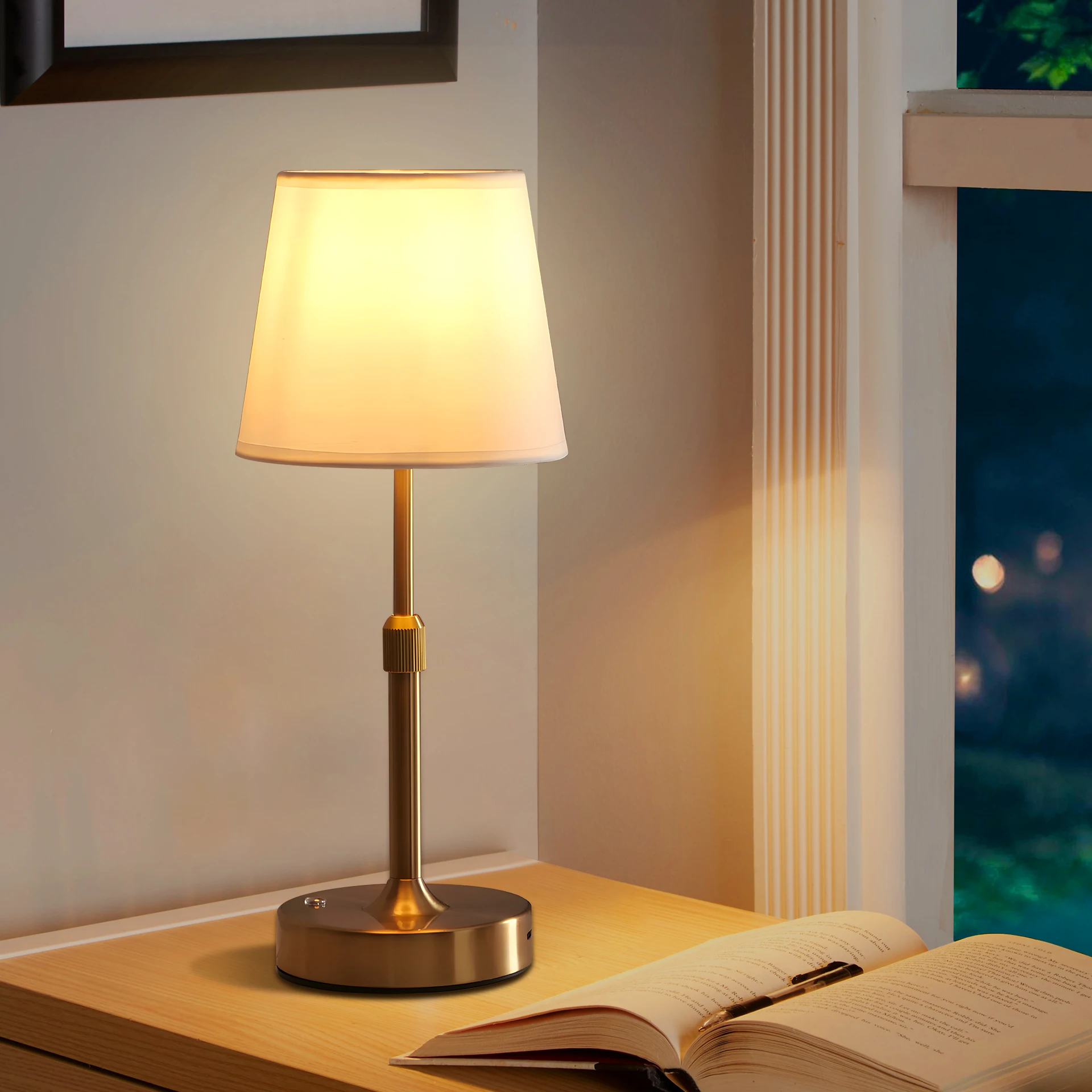 LED Metal Table Lamp USB Rechargeable Cordless Retro Desk Lamp Warm Light Night ligh for Dining Room Bedroom Beside Bar Decor