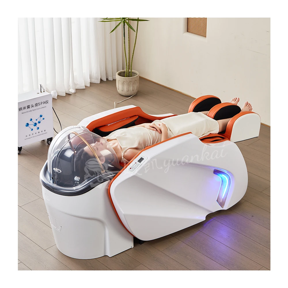 

Hair Washing Station with Reclining Seat, Electric Massage and Waterfall Head Spa System