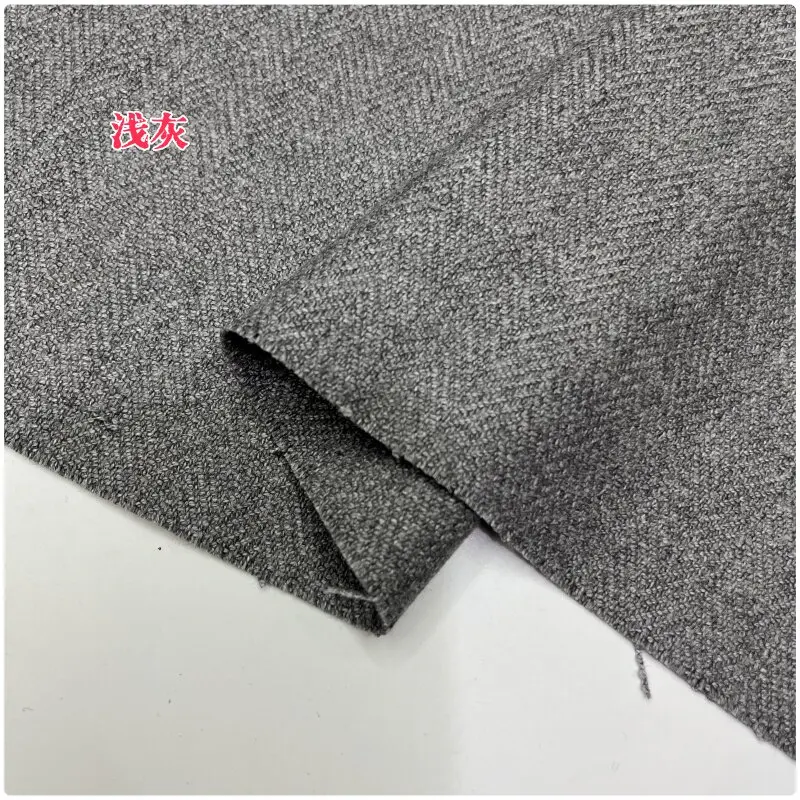 Autumn and Winter Herringbone Wool Fabric Worsted Old Money Style Suit Vest Suit Wide Leg Pants Clothing Fabric High-End