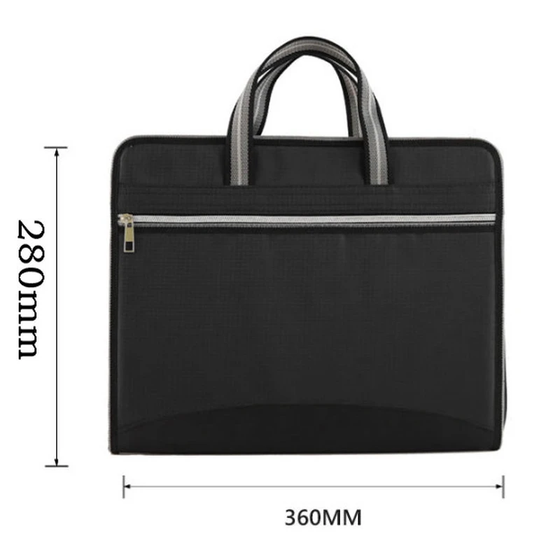 1 Piece Business Zipper Waterproof Insert File Bag 12 Oxford Cloth Organ Bag A4 Paper Folder Capacity Package Blue