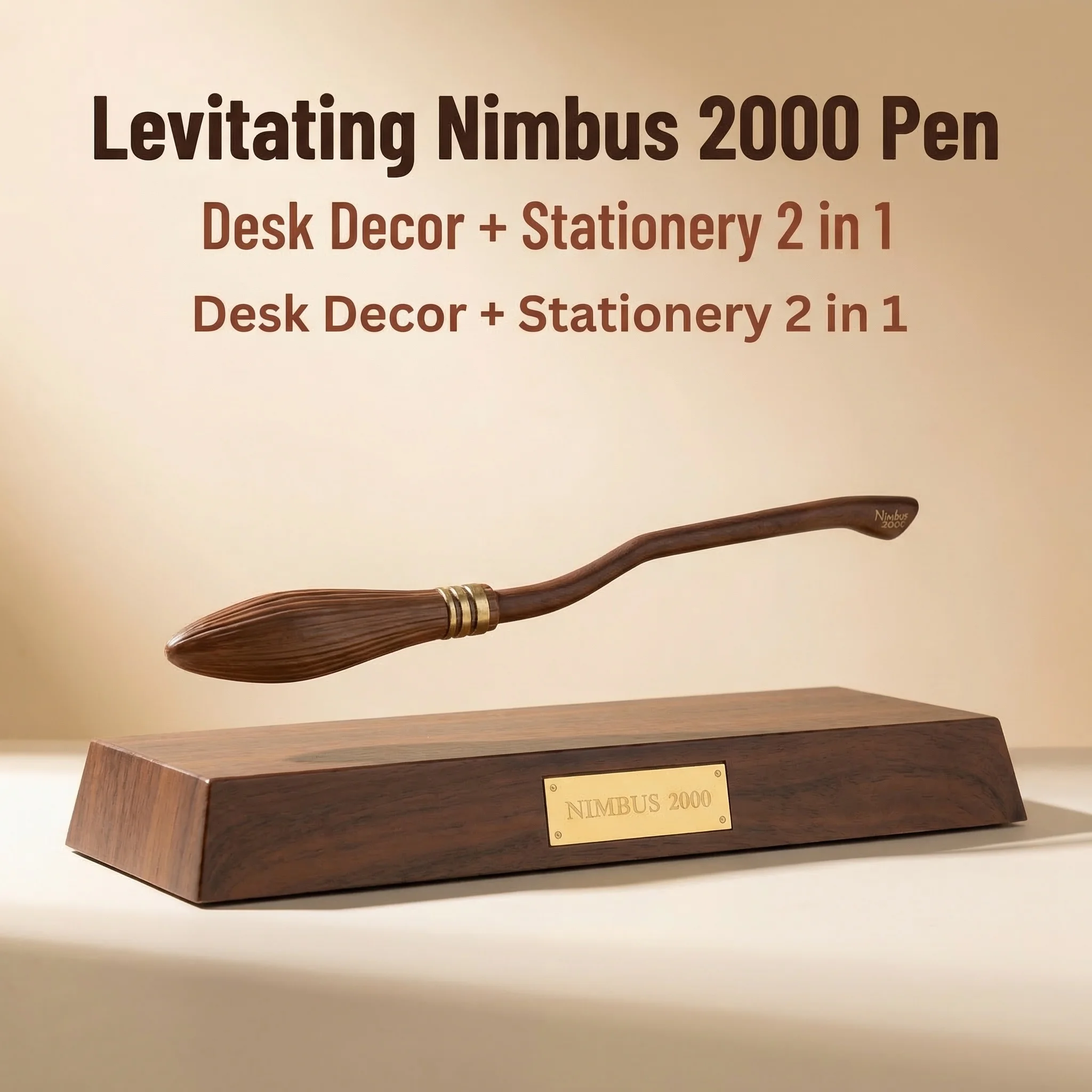 Magnetic Levitating Nimbus 2000 Broom Pen, Floating Ballpoint Pen Desk Decor Toy Gift for Wizard Fans Adults Teens
