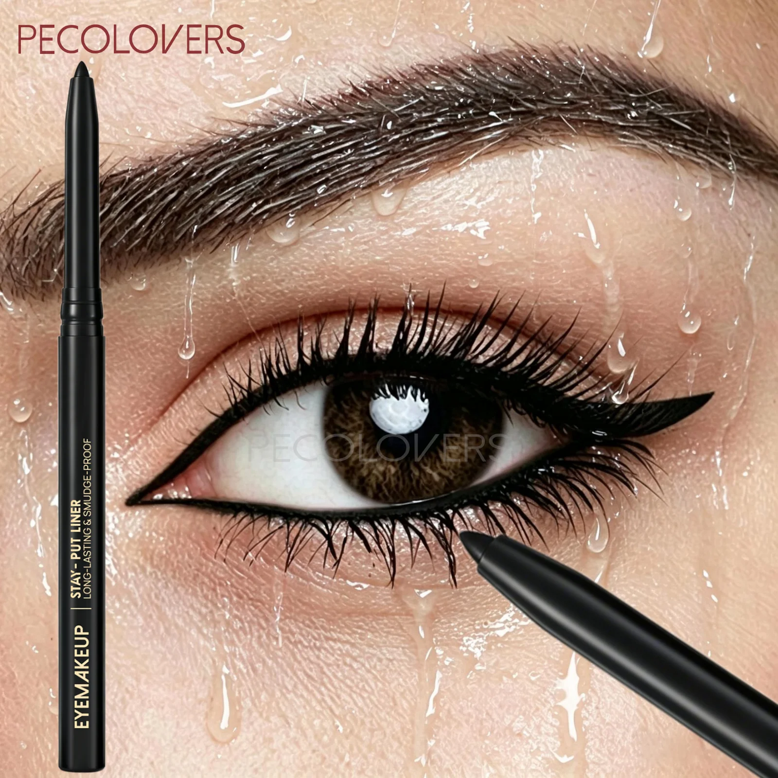 1PC Ultra‑Fine Black Eyeliner Gel Pencil, Waterproof, Matte Finish, Gentle Formula, Travel‑Essential Eyeliner, Soft Texture