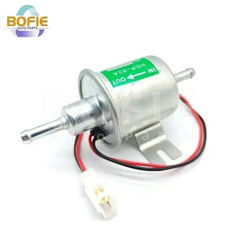 Czarny / srebrny 12V HEP-02A Uniwersalna 2.5-4 PSI Gas Diesel Inline Niskociśnieniowa elektryczna pompa paliwa do samochodu HEP02A w magazynie do samochodu