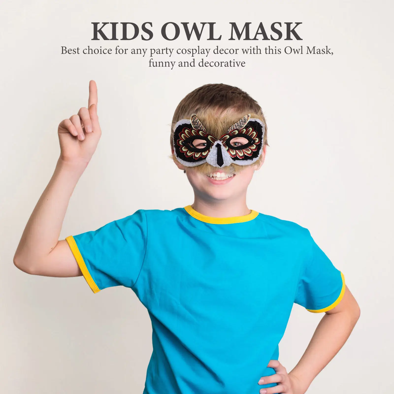 Owl Mask for Kids Exquisite Cartoon Patterned Animal Themed Mask Ideal for Birthday Party Carnival April Fools Day Masquerade
