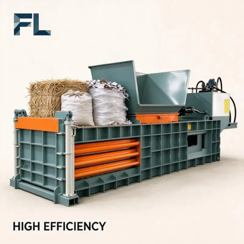 Hydraulic Baler Semi Auto Vertical Baling Press Thickened Steel Plate for Scrap Metal Aluminum Can Compacting