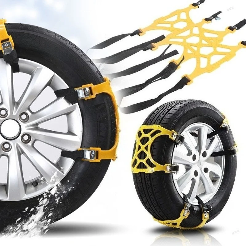 Portable Easy To Mount Emergency Traction Thick Anti-Skid Belt Winter Car Snow Tire Chains Mud Tyre Wheels for Car/SUV/Truck