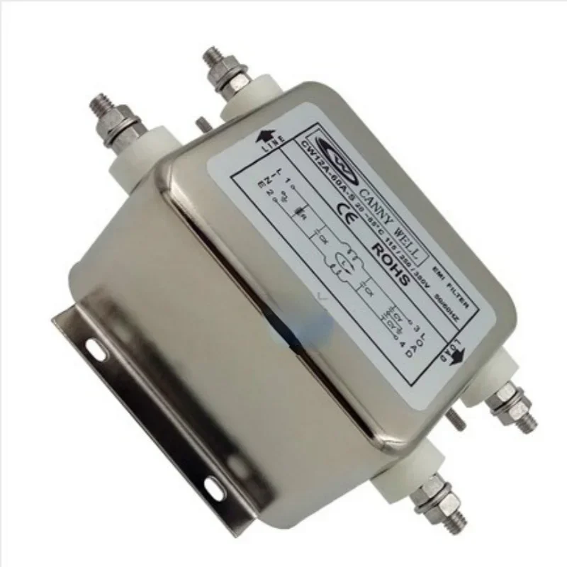 Single Phase AC 220V EMI Power Filter CW12A 10A 20A 30A 40A 50A 60A for Electrical Noise Purification