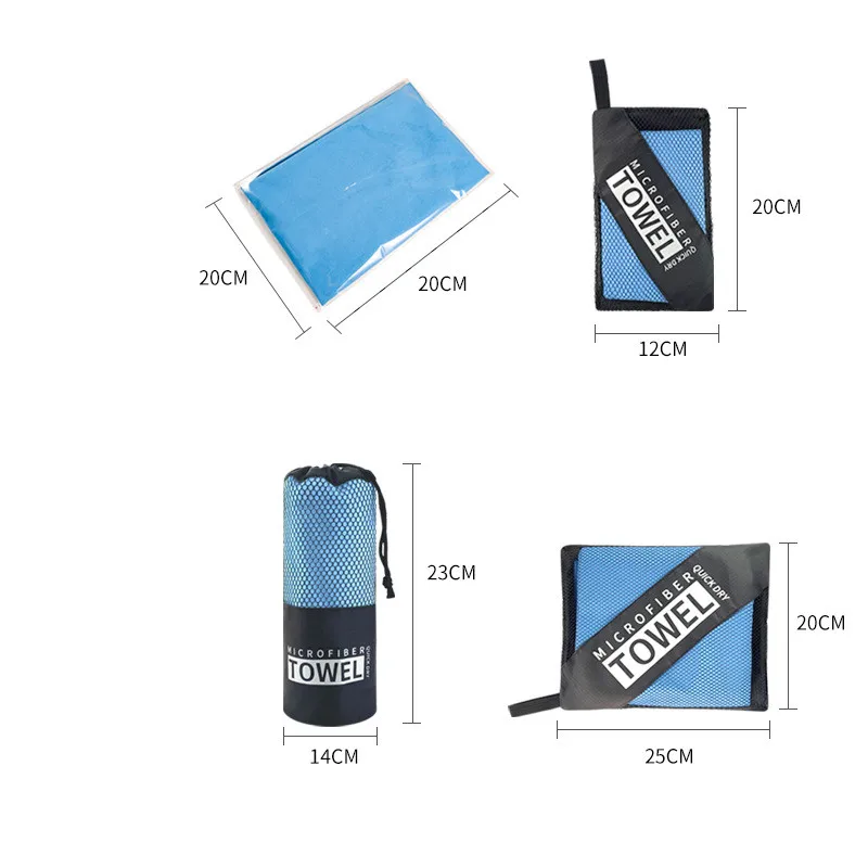 Verdickte Mikrofaser-Handtücher, schnell trocknende, saugfähige Sport- und Campinghandtücher, ultraweiche, tragbare Handtücher für Fitness, Schwimmen, Yoga und Strand – Detail 8