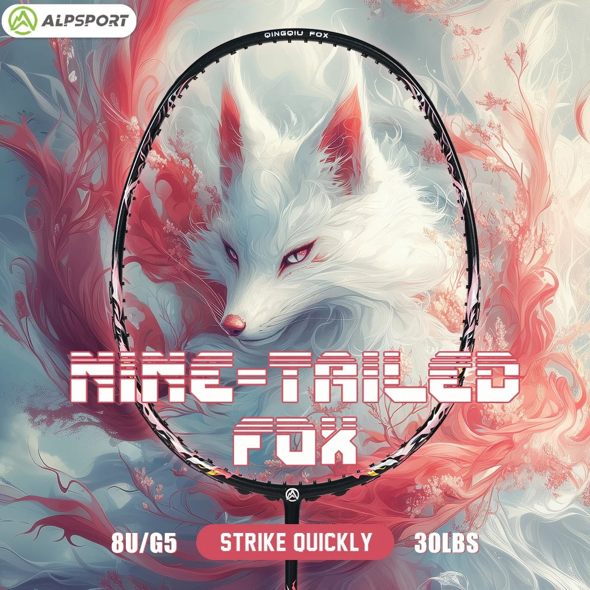 

ALP FOX Goddess Racket 8U Ultra Light 62g Badminton Racket Black/Purple Racket Original Exquisite Boxed Suitable For All Ages