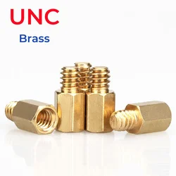 UNC 6#-32x6.4+4mm Brass Motherboard Standoffs For Atx Computer Case Motherboard Female Male Standoff Spacer