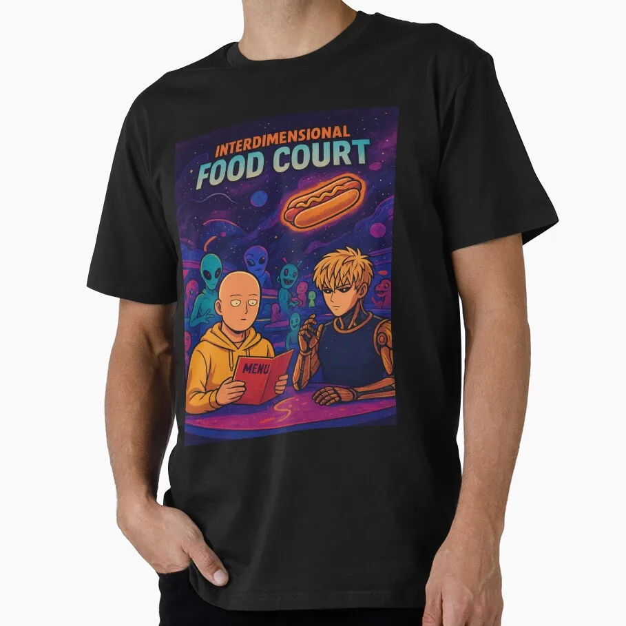 Interdimensional Food Court – Cosmic Snack Time Gift T-shirt for Anime lover 1205 One Punch Man Manga Print Graphic Clothes