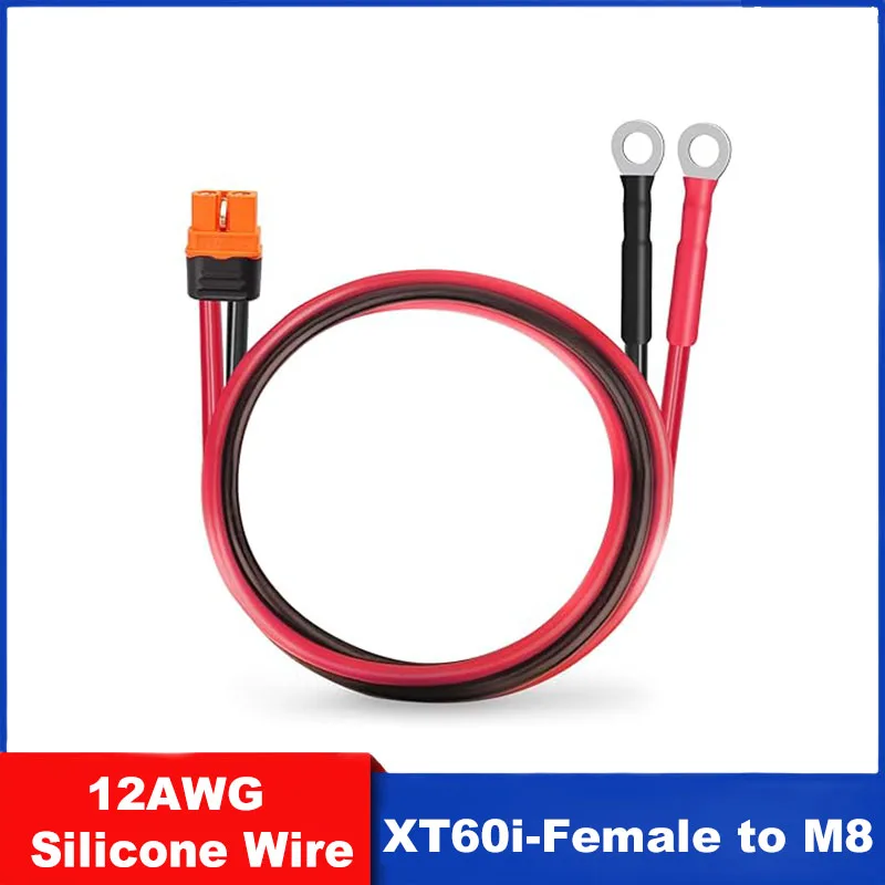 XT60i Female Connector to O-Ring Connector Protective Sleeve  12 AWG Silicone Extension Cable 1m~10m