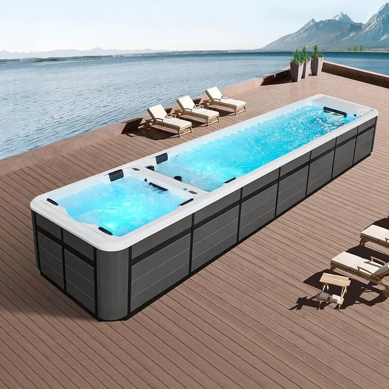 #10m Infinity Smart Temperature Control Pool, Acrylic One-Piece Outdoor Home Swimming Pool, Easy Installation