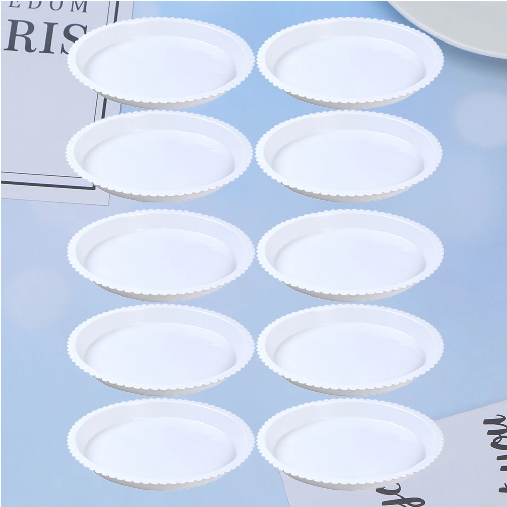 

10 Pcs Plastic Planter Tray Flat Bottom Flowerpot Base Round Premium Design Durable