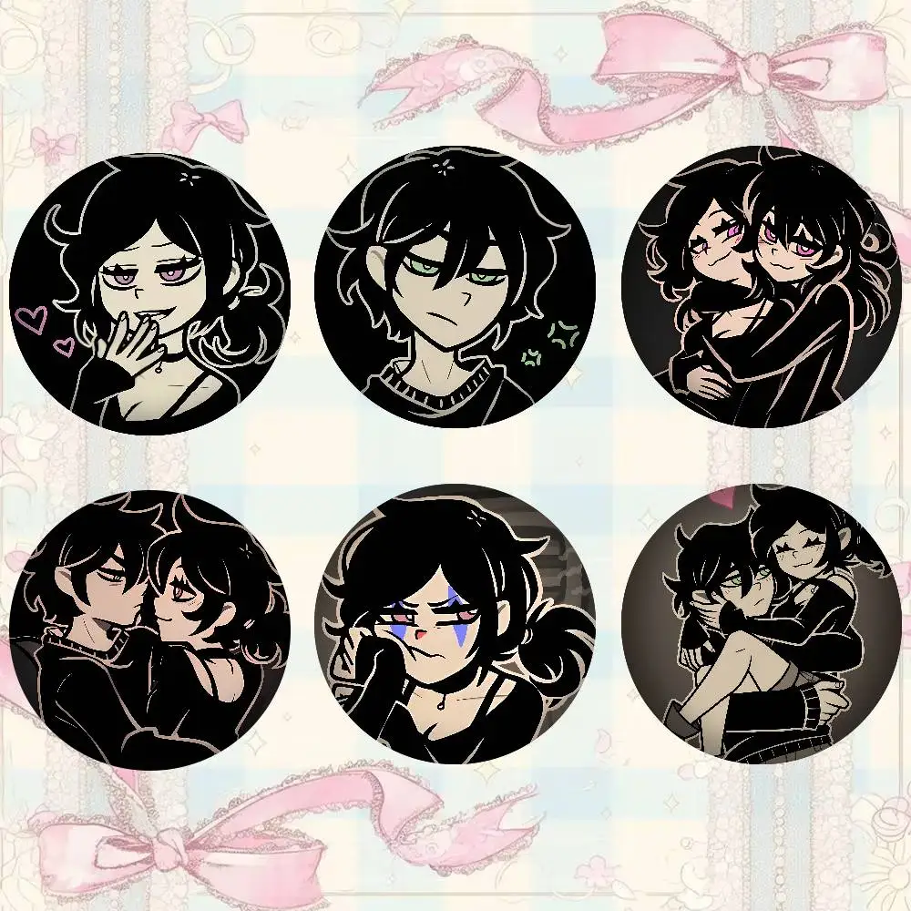 Game The Coffin Of Andy And Leyley Cute Anime Figure Icon Badge Handmade Tinplate Brooch For Backpack Clothes Ornament Gifts