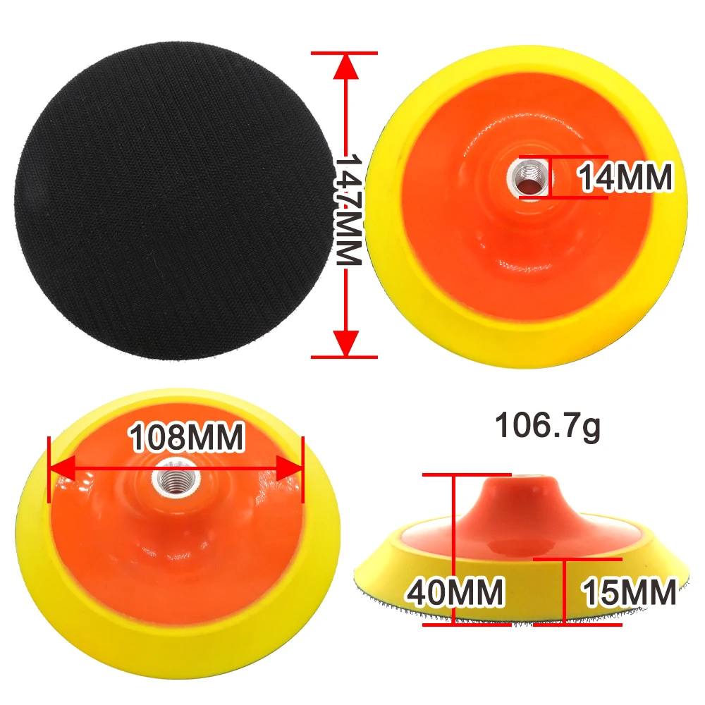 Kit di carta vetrata rossa con gancio e anello da 6 pollici 83 pezzi con filettature da 5/8 a 11 e platorello di supporto per smerigliatrice angolare per la lavorazione del legno automobilistica
