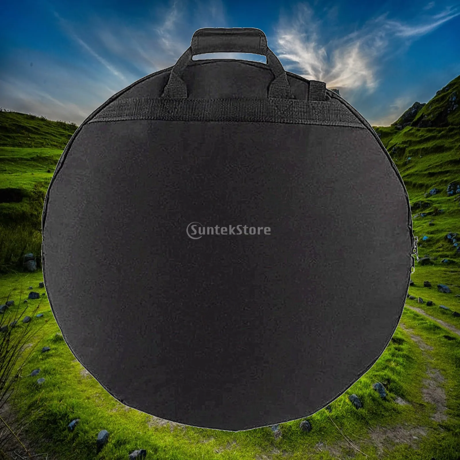 Portable Cymbal Bag Black Oxford Cloth Protective Gig Bag with Inner Divider Large Capacity for Drum Cymbals