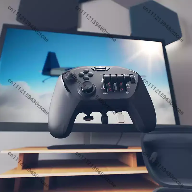 Wireless Flight Simulator Gamepad PC Aviation Simulation Controller Built-in Throttle Control Flight Game Peripheral