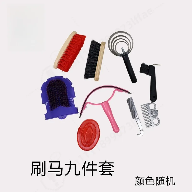 Horse Grooming Kit Sweat Scraper Water Scraper Horse Brush Comb Equestrian Cleaning Tools Set for Horse Care