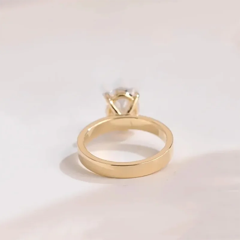 IGI معتمد 1-3CT DEF/VS البيضاوي قطع CVD مختبر نمت الماس 14K الذهب 3 مللي متر سميكة الفرقة خاتم الخطوبة هدية لها