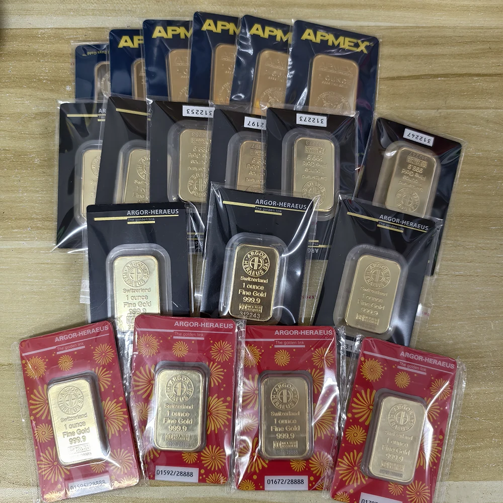 

Hot-selling 1oz/5g/10g/20g/50g Suisse Copper Gold Plated Bar in Sealed Package Non-Magnetic Different Serial number Collection