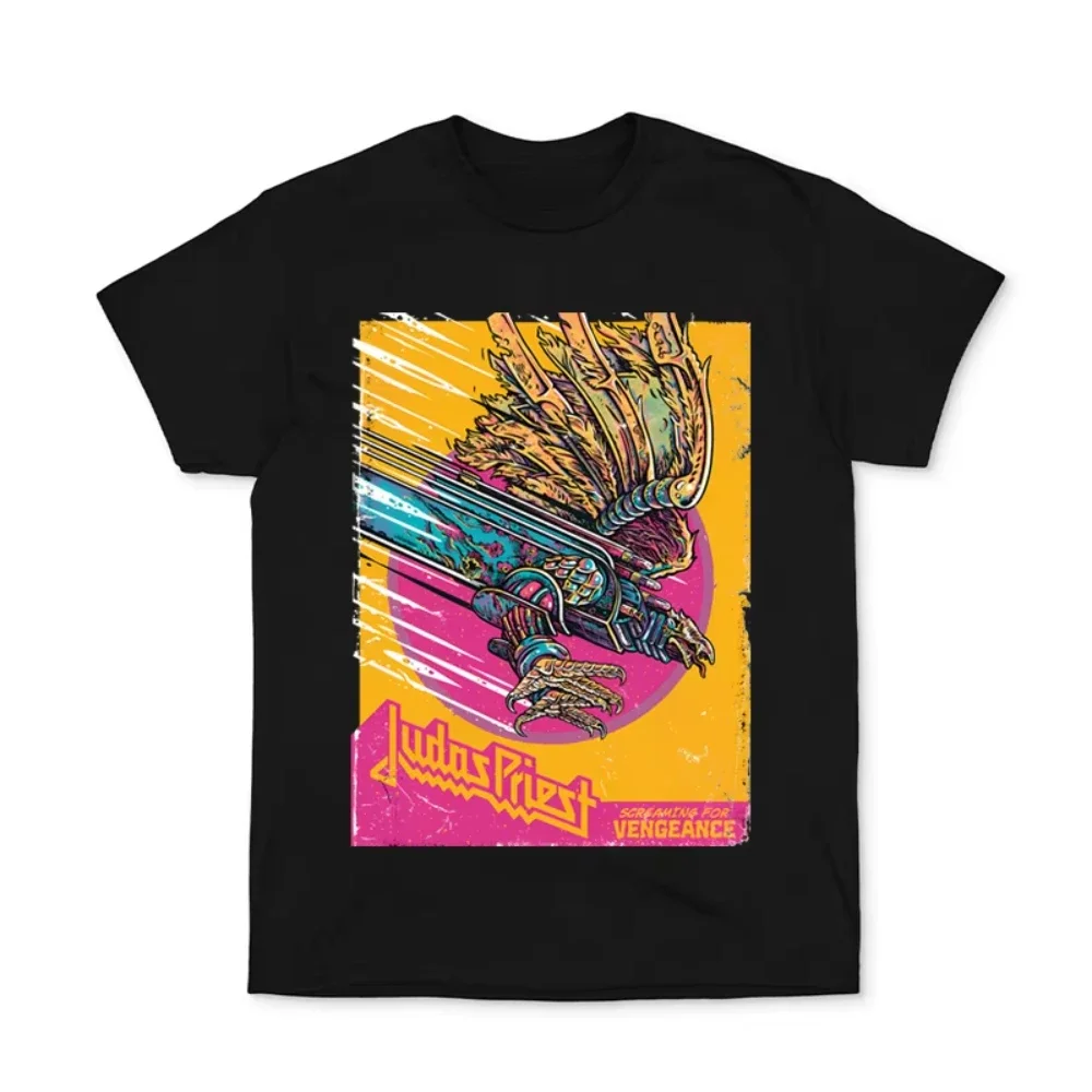 

Европейская и американская одежда Metal Rock JUDAS PRIEST Band Футболка с короткими рукавами и женские футболки унисекс с круглым вырезом