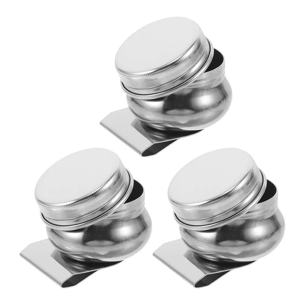 3 قطعة فرشاة طلاء من الفولاذ المقاوم للصدأ وعاء غسيل 4.5X4.5X2.5Cm لوحة ألوان زيتية مع غطاء خلط محمول للفنانين في الهواء الطلق #6