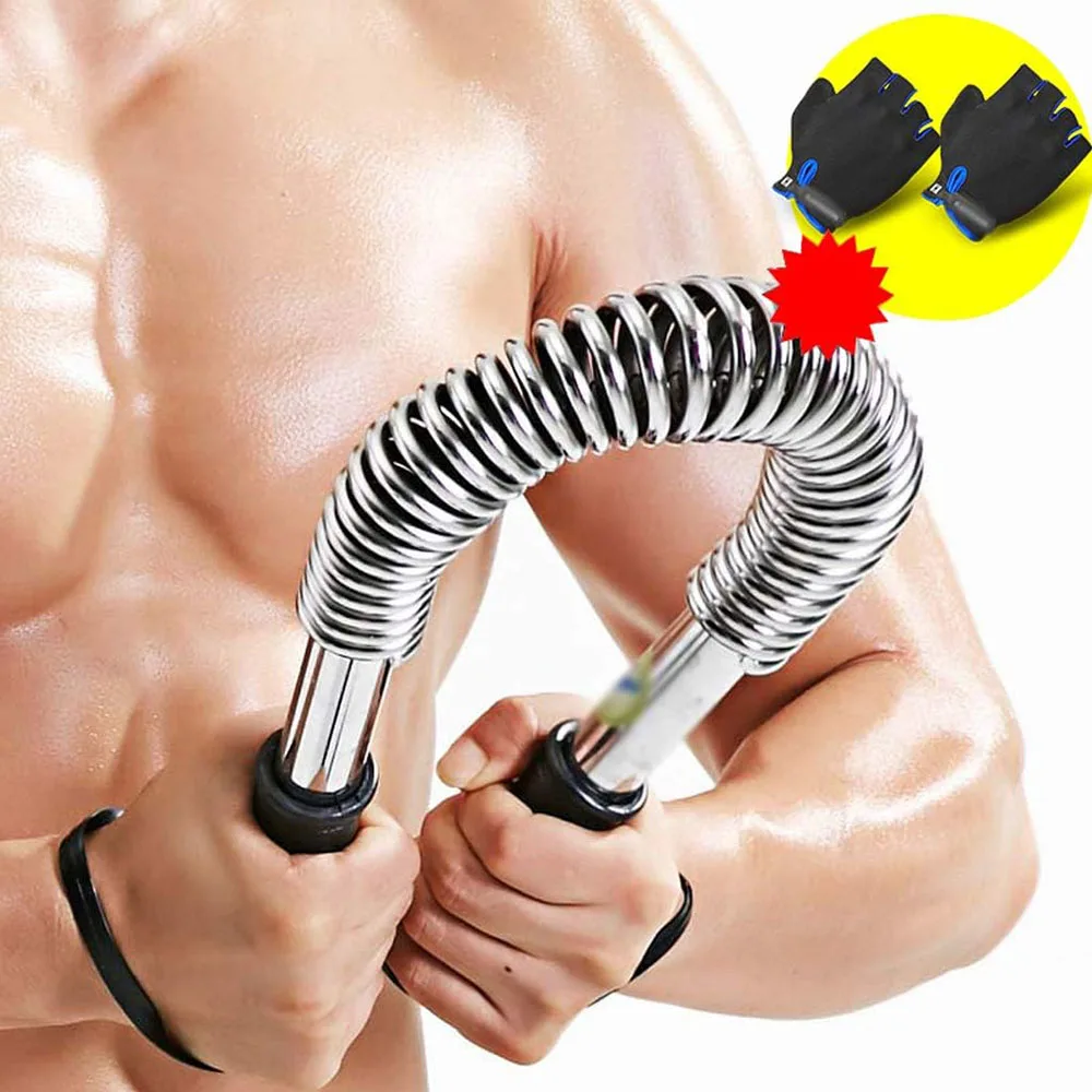 Power Twister, Flexible arm Strength Rod Chest Shoulder Spring Training Wrist Handle, Curl Spring Rod