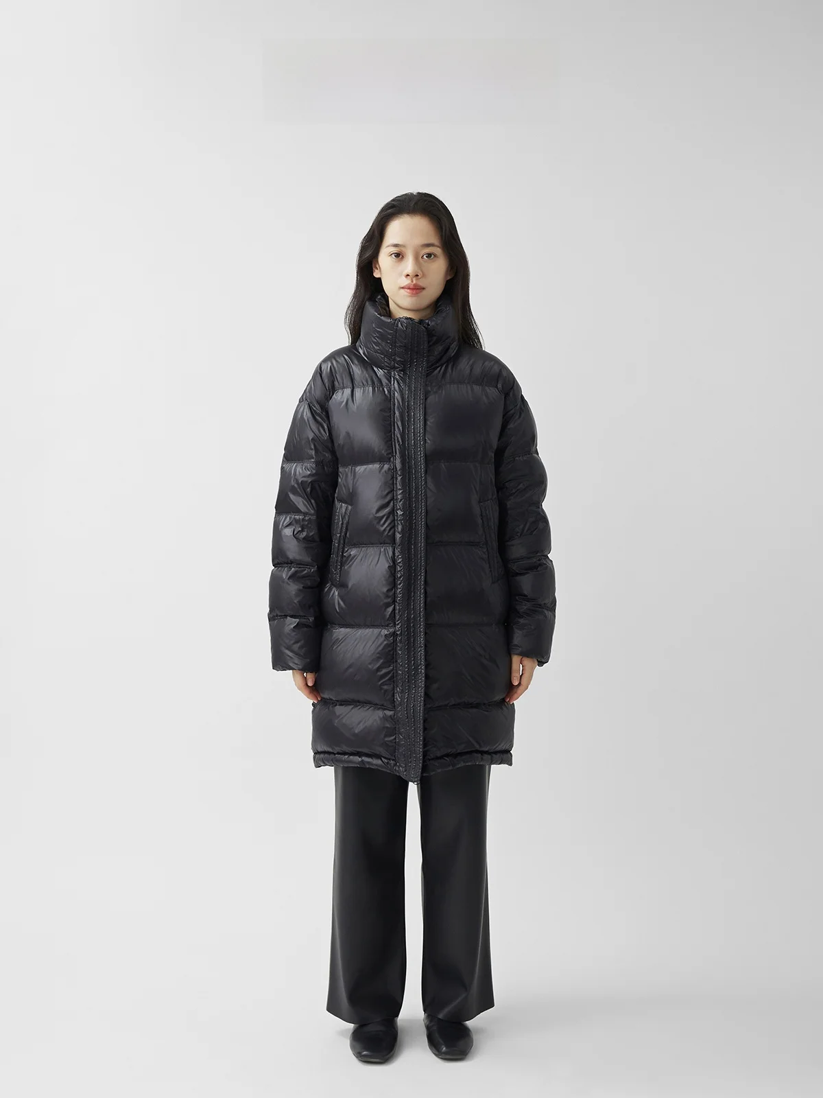 

Женская пуховая куртка-пуховик с наполнителем из белого гусиного пуха, стеганая, на молнии, теплая зимняя верхняя одежда, однотонная, для повседневной носки