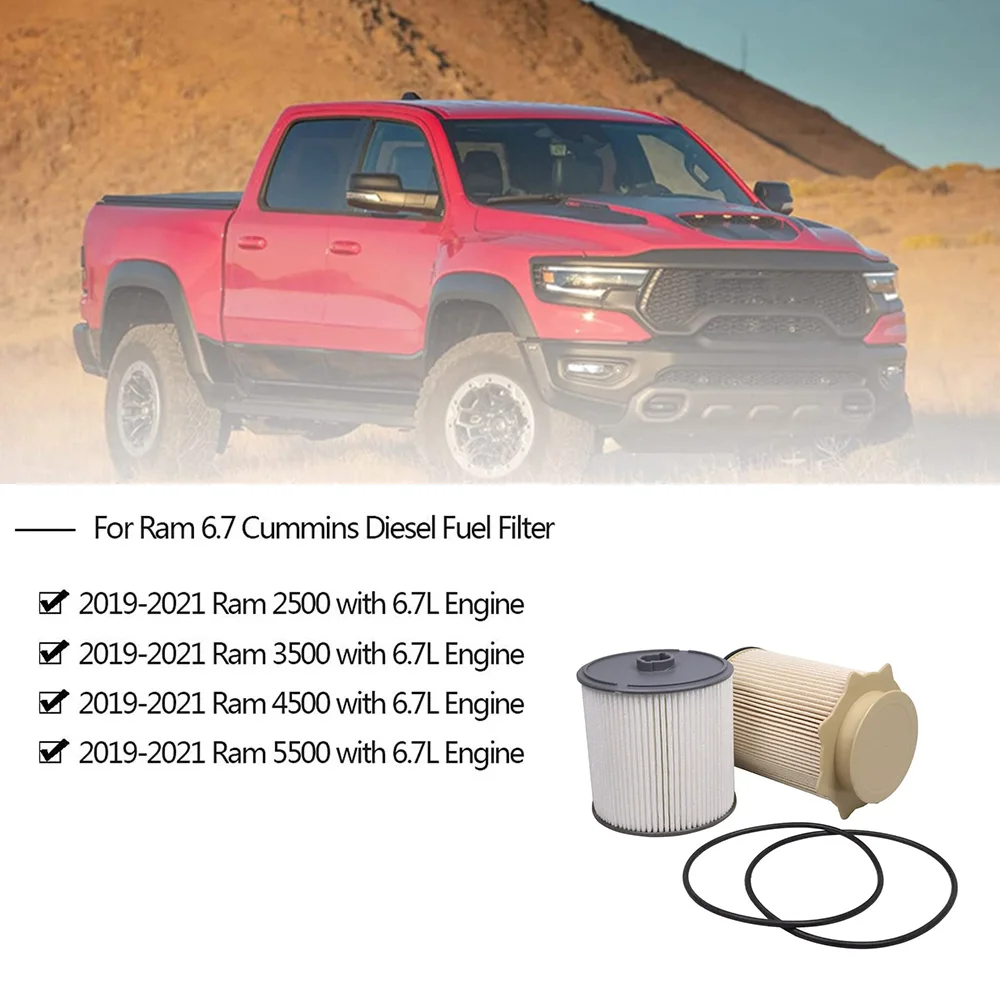 أجزاء المحرك مجموعة مرشحات وقود الديزل لدودج رام 1500 2500 3500 4500 5500 6.7L L6 6.7 L T 68436631 أأ 68157291 أ ايه 2013-2024