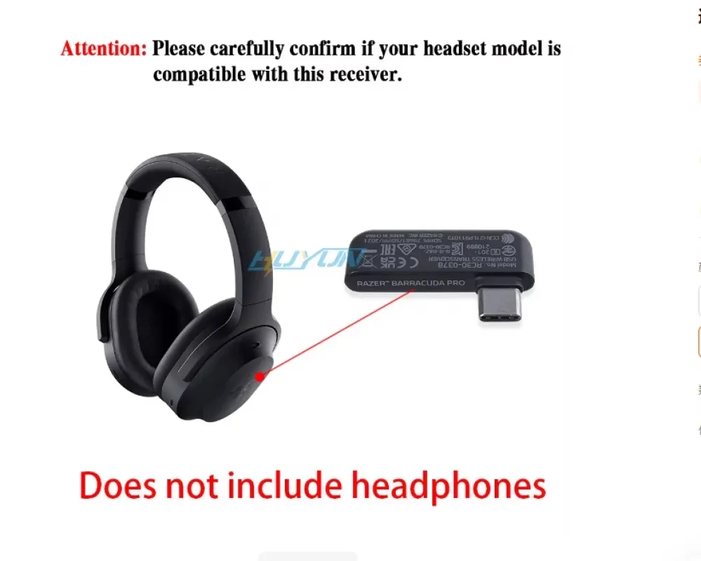 YD Suitable for Razer Barracuda X/ Barracuda Standard Edition/Barracuda PRO Pro wireless headphone receivers