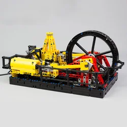 NEW Technical Series Building Blocks MOC - Gear Mechanism Steam Machine Model Powered by Pneumatic Hand Pump Bricks DIY Toys