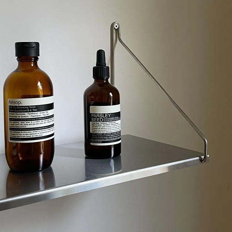 MOMO 중세 스타일 스테인레스 스틸 벽 선반 책장 선반 거실 배경 벽 DIY 고급 디자인 책장