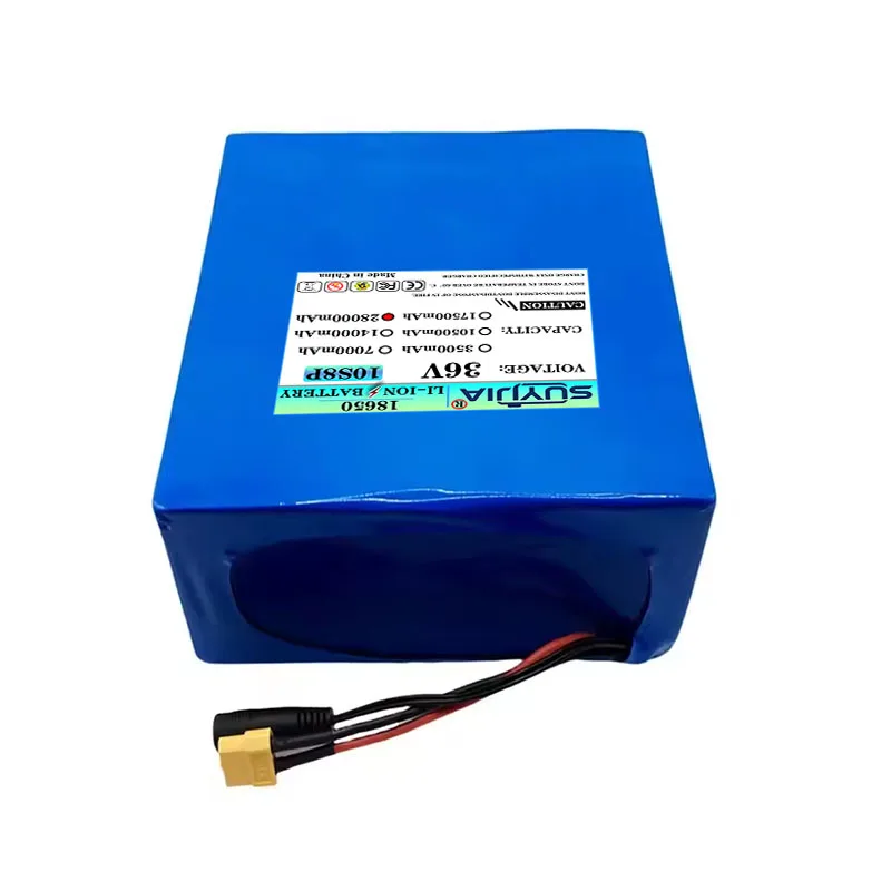 10S8P 36V 28Ah 18650 lithium battery built-in high power 1500W with 30A BMS, suitable for various electric vehicles and scooters